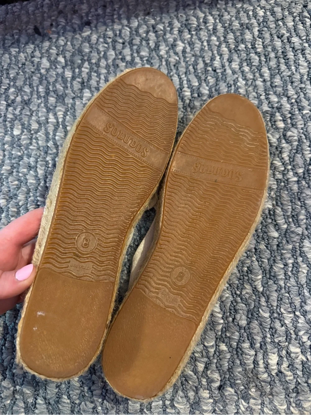 Soludos Cream Canvas Espadrilles with Elephant Embroidery